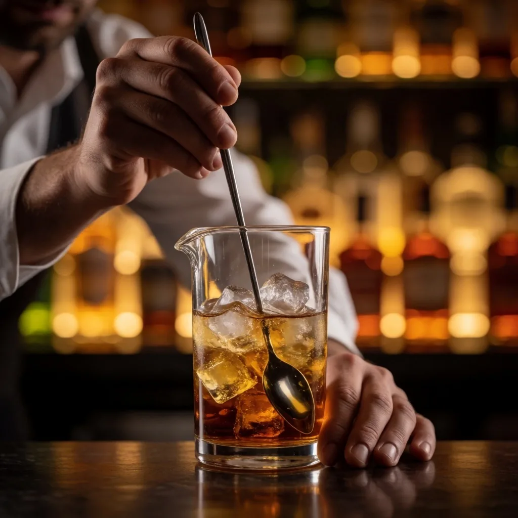 A craft cocktail being prepared at the Alderwick House Bar