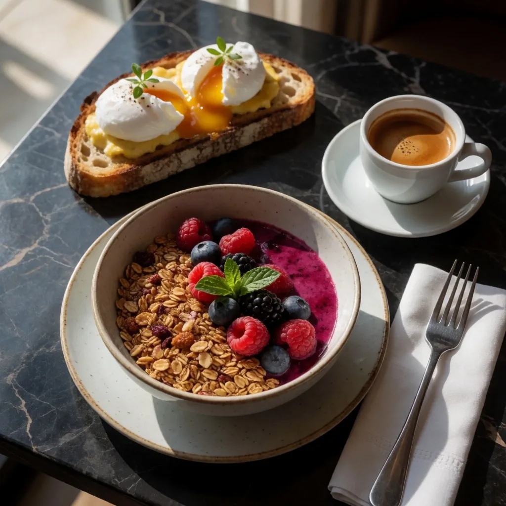 Breakfast dishes available at Alderwick House Auckland