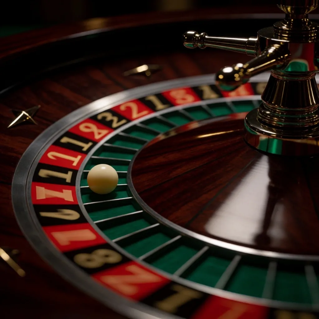 Roulette wheel on the casino floor