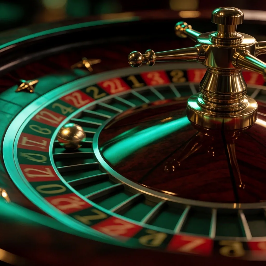 Roulette wheel detail from the gaming floor